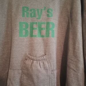 Ray's Beer Gray Hoodie with Green Print